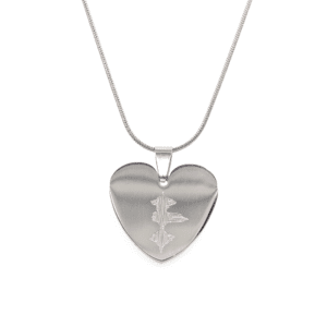 Customized Heartbeat Necklace - Silver Heart Charm
